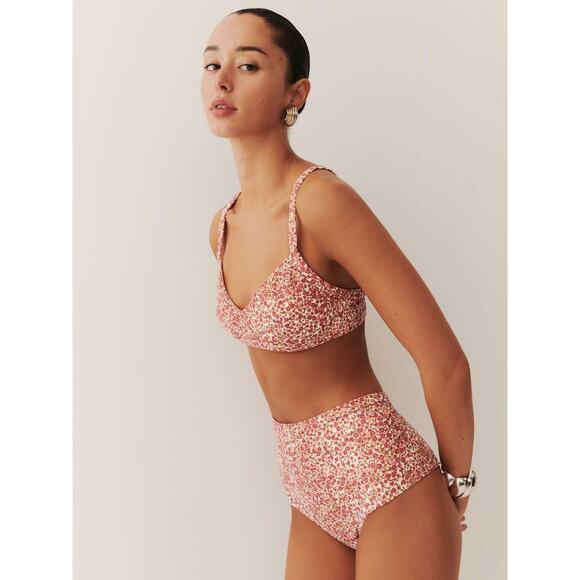 Reformation Azure Floral Bikini Bottom - M - La Vie En Rose - Picture 3 of 3